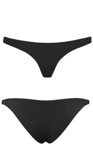 Classic black Tina Cheeky Bikini Bottom for flattering support and comfort under the sun.